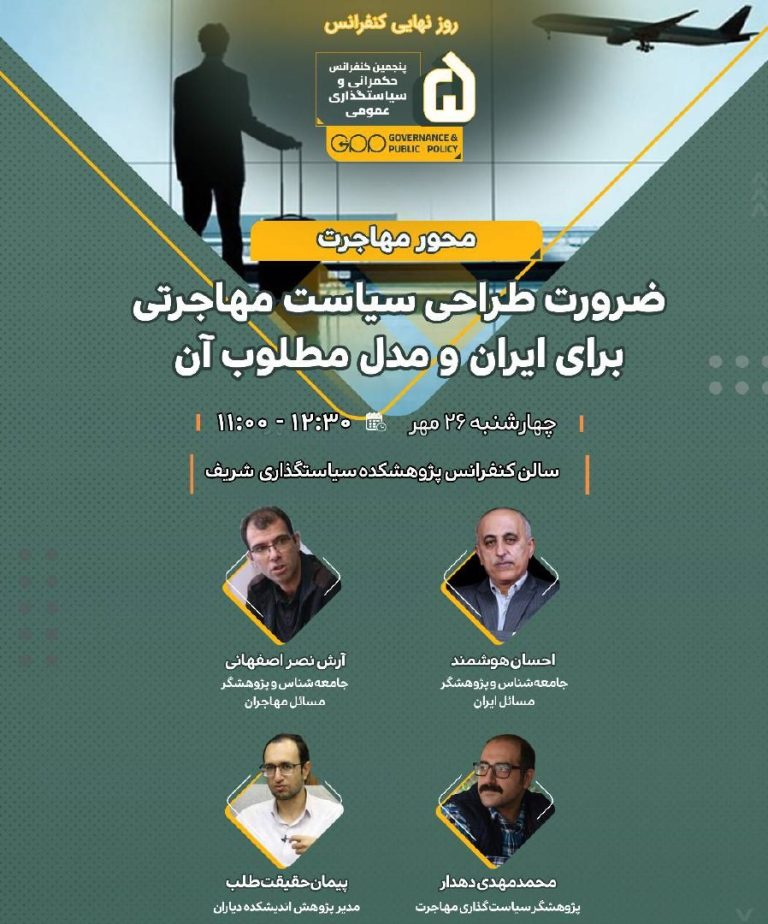 محور مهاجرت پنجمین کنفرانس حکمرانی و سیاستگذاری عمومی در ایران- ضرورت طراحی سیاست مهاجرتی و مدل مطلوب آن